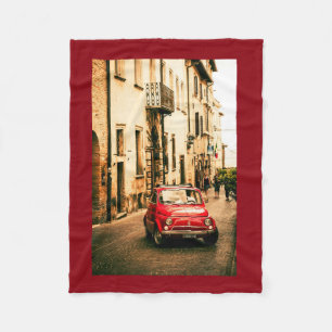 Roter Fiat 500, Italien, Fleece-Decke Vintage-Auto Fleecedecke