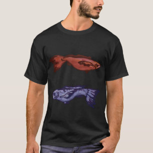 roter Fisch blauer Fisch T-Shirt