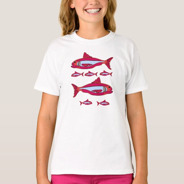 Roter Fisch für Kinder T - Shirt (Vorderseite)