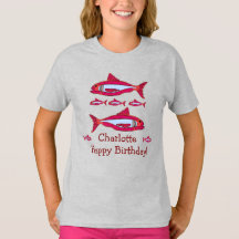 Roter Fisch für Kinder T - Shirt Happy Geburtstag