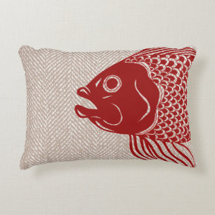 Roter Fisch-nautischkopf u. Dekokissen