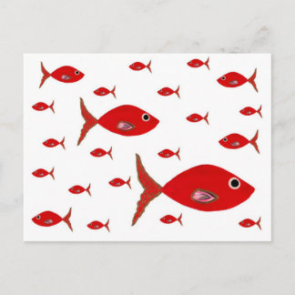 Roter Fisch Postkarte