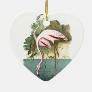 Roter Flamingo Keramikornament