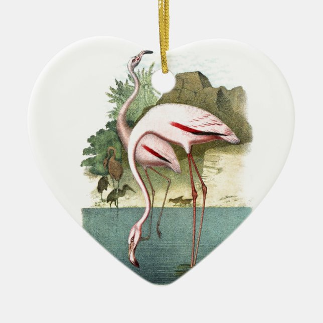 Roter Flamingo Keramikornament (Vorne)