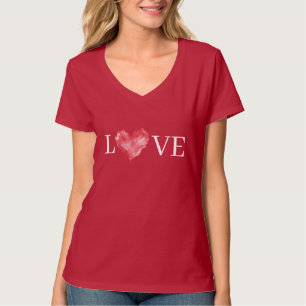 Roter Flammenherz Liebe T-Shirt