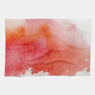 Roter Fleck, abstrakte handgemalte Aquarellmalerei Handtuch