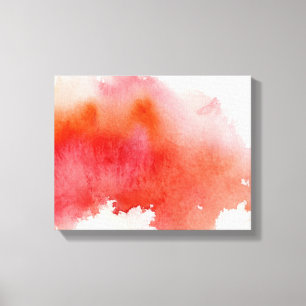 Roter Fleck, abstrakte handgemalte Aquarellmalerei Leinwanddruck
