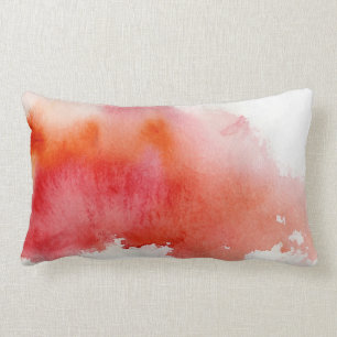 Roter Fleck, abstrakte Handmalerei mit Wasserfarbe Lendenkissen