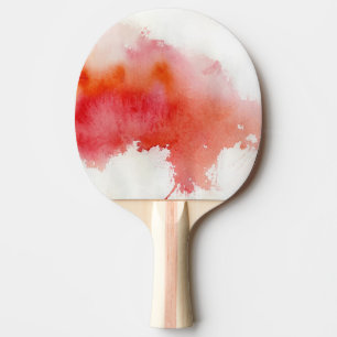 Roter Fleck, abstrakte Handmalerei mit Wasserfarbe Tischtennis Schläger