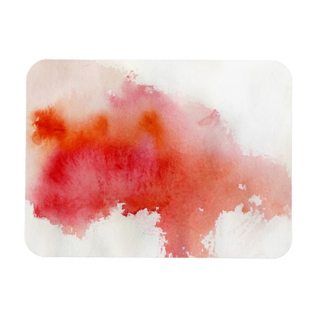 Roter Fleck, Aquarell abstrakt Magnet (Horizontal)