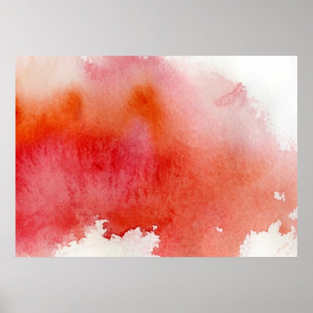 Roter Fleck, Aquarell abstrakt Poster (Vorne)