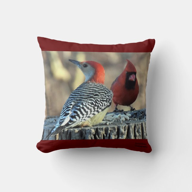 Roter Flecker und Roter Kardinal Kissen (Vorderseite)