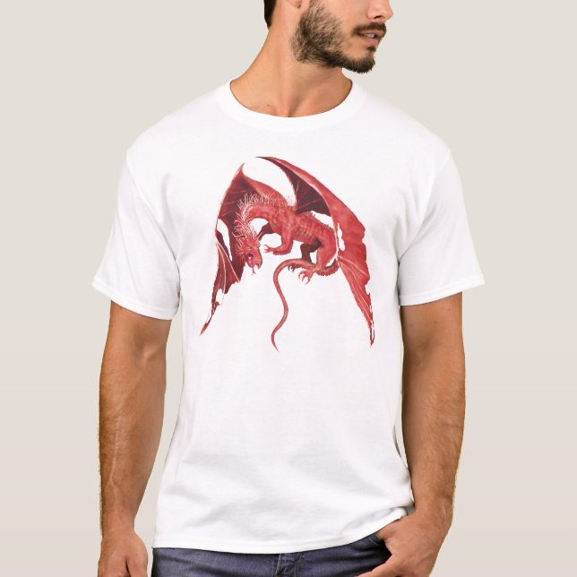 Roter Fliegen-Drache T-Shirt (Vorderseite)