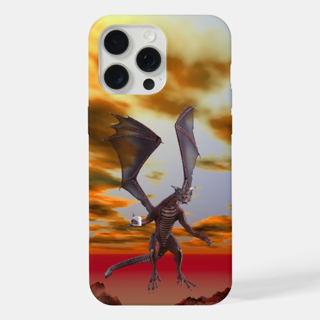 Roter Flugdrache mit Kaffee iPhone Hülle (Rückseite)