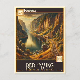 Roter Flügel, Minnesota   VINTAG Postkarte