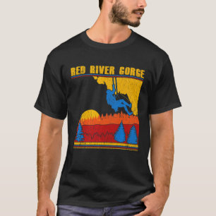 Roter Fluss Schlucht Retro Felsen Klettern T-Shirt