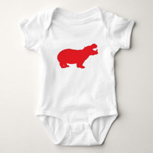 Roter Flusspferd Baby Strampler