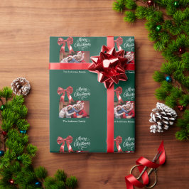 Roter Foto Weihnachten Geschenkpapier