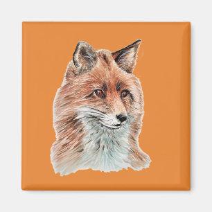 Roter Fox-Aquarell-Malerei-Kunst Magnet