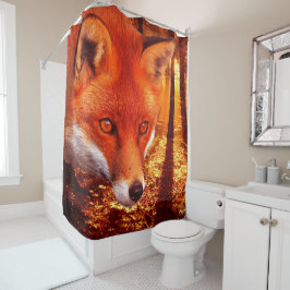 Roter Fox Duschvorhang