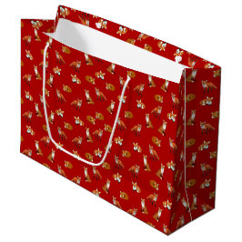 Roter Fox-Familien-Geschenk-Tasche Große Geschenktüte