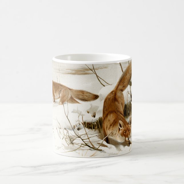 Roter Fox im Winter Tasse (Mittel)
