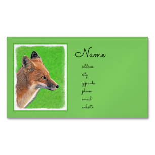 Roter Fox-Malerei - ursprüngliche Tier-Kunst Magnetische Visitenkarte