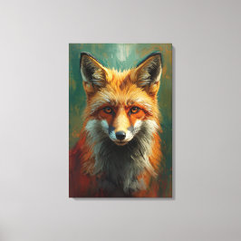 Roter Fox-Portrait - lebendige Ölmalerei Leinwanddruck