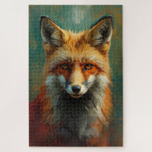 Roter Fox-Portrait - lebendige Ölmalerei