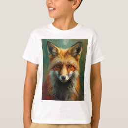Roter Fox-Portrait - lebendige Ölmalerei T-Shirt