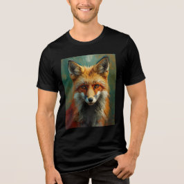 Roter Fox-Portrait - lebendige Ölmalerei Tri-Blend Shirt