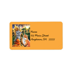 Roter Fox Raccoon Frische Pasta machen Adressaufkleber