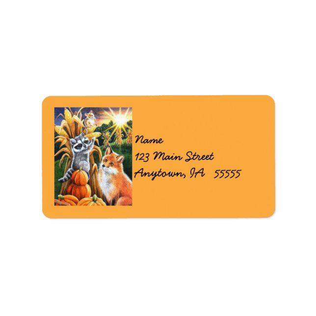 Roter Fox Raccoon Frische Pasta machen Adressaufkleber (Vorne)