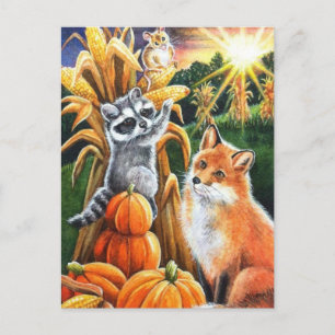 Roter Fox Raccoon Frische Pasta machen Postkarte