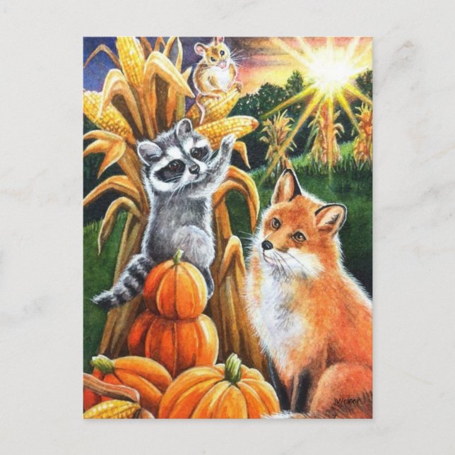 Roter Fox Raccoon Frische Pasta machen Postkarte (Vorderseite)