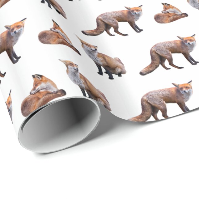 Roter Fox-Raserei-Packpapier (wählen Sie Farbe) Geschenkpapier (Rolleneckpunkt)