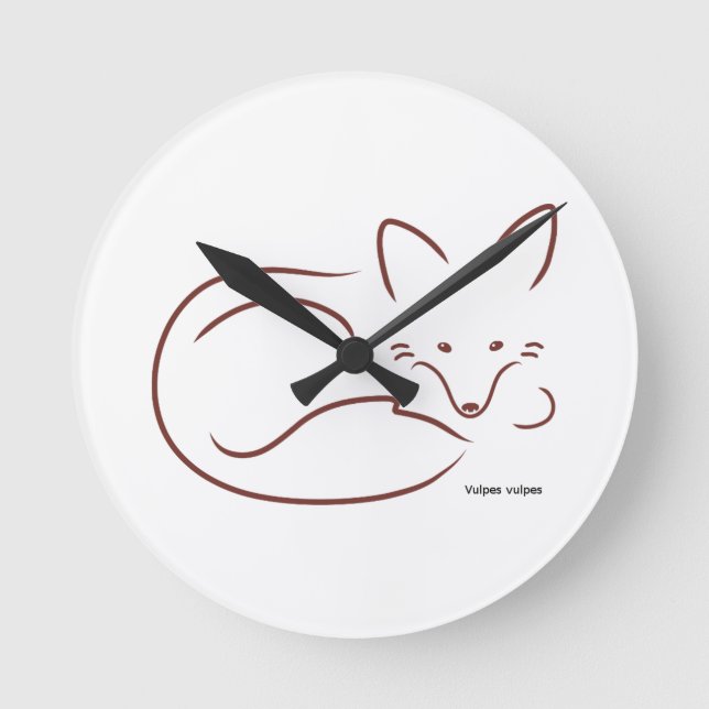 Roter Fox Runde Wanduhr (Vorderseite)