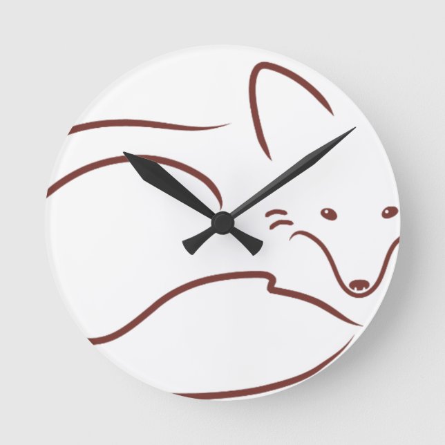 Roter Fox Runde Wanduhr (Vorderseite)