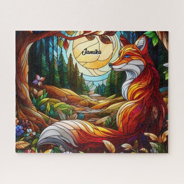 Roter Fox und Sonne und Wald Puzzle (Horizontal)