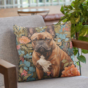 Roter Französischer Bulldogge Frenchie in einem Ga Kissen