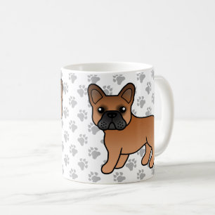 Roter Französischer Bulldogge Süßer Cartoon-Hund Kaffeetasse