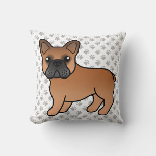 Roter Französischer Bulldogge Süßer Cartoon-Hund Kissen