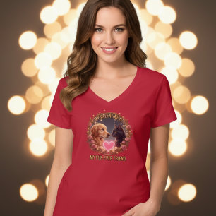 Roter Frauen-Freundschaftspullover zum Valentinsta T-Shirt