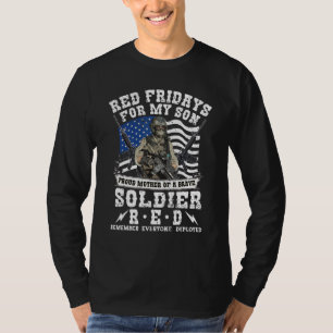 Roter Freitag Stolz Mutter Von Militärsoldat Sohn T-Shirt