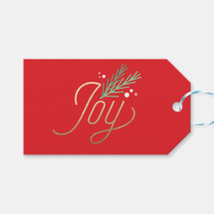 Roter Freude-Imitat-Folien-Weihnachtsfeiertag Geschenkanhänger