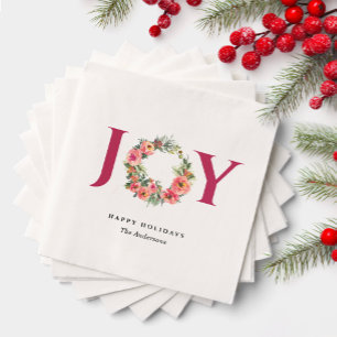 Roter Freuden-Blumenkranz Botanische Weihnachtsfei Serviette