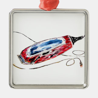 Roter Friseur Clippers Ornament Aus Metall