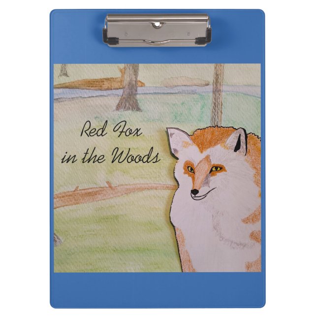 Roter Fuchs im Wald Klemmbrett (Vorderseite)