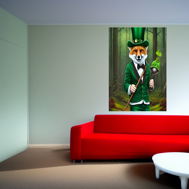 Roter Fuchs in grünen Kleidern | AI Art Poster (Von Creator hochgeladen)