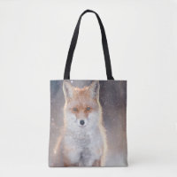 Roter Fuchs, Winterwald, landschaftliche Illustrat